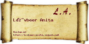 Lövbeer Anita névjegykártya